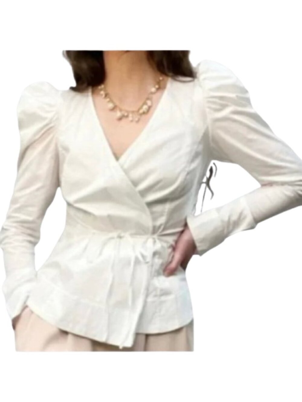 Jason Wu puff sleeve wrap blouse Size XS